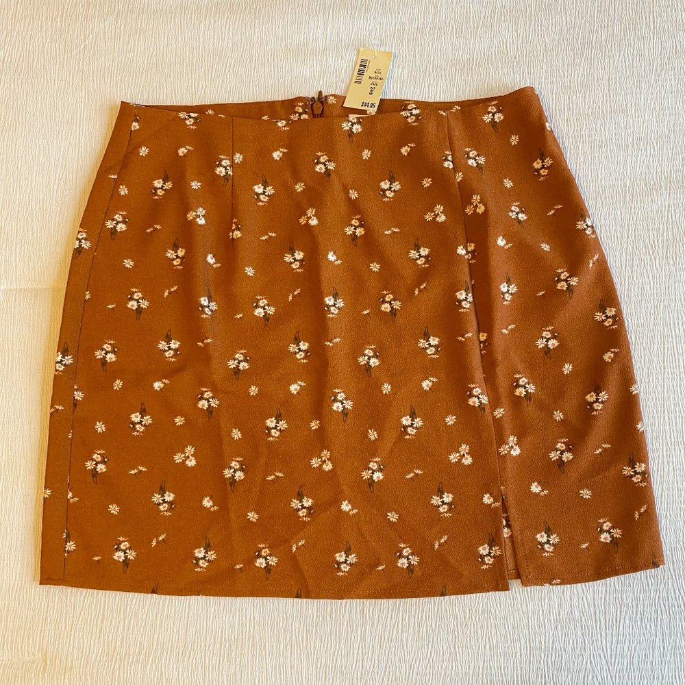 Orange Floral Skirt- NWT